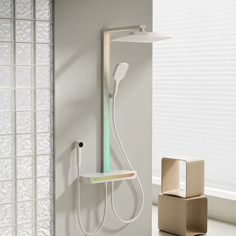 Spa & Wellness Paradies Braunschweig - Messing Digitaler Wasserfall-Duschset Wandmontiert Regen-Piano Smart